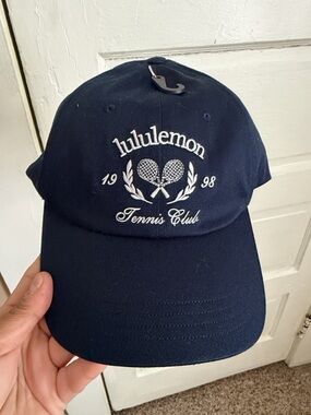Lulú lemon Navy Baseball Cap with White Tennis Crest